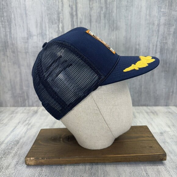 Georgia State Patrol Hat Snap Back Trucker Blue Mesh Cap Adult Vtg - Picture 3 of 11